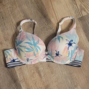 Full Figure Tropical, Elastic Band Cotton Bra